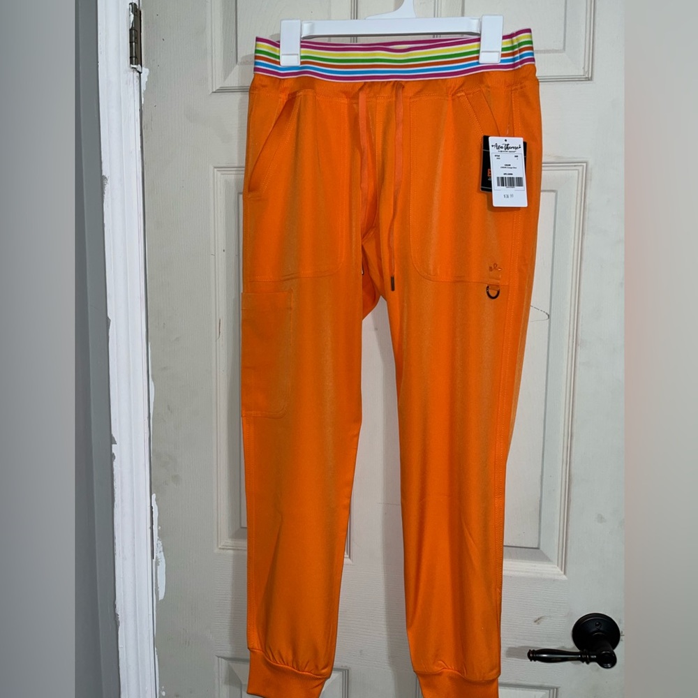 Orange scrub joggers